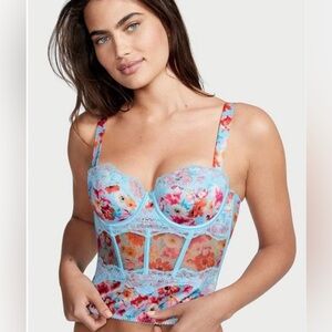 Victoria’s Secret Sexy Floral Lace Corset Bustier Top S